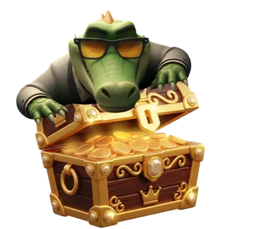 AvaBet mascot with a treasure chest